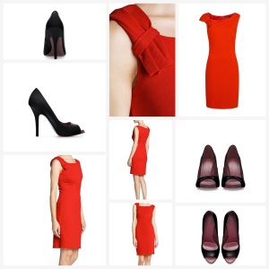Shoulder Detail Structured (Red) Dress by MANGO and Platform Peep Toe (Black) Heels by ZARA BasicIt’s a girl thing!