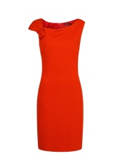 Shoulder Detail Structured RED Dress by MANGO